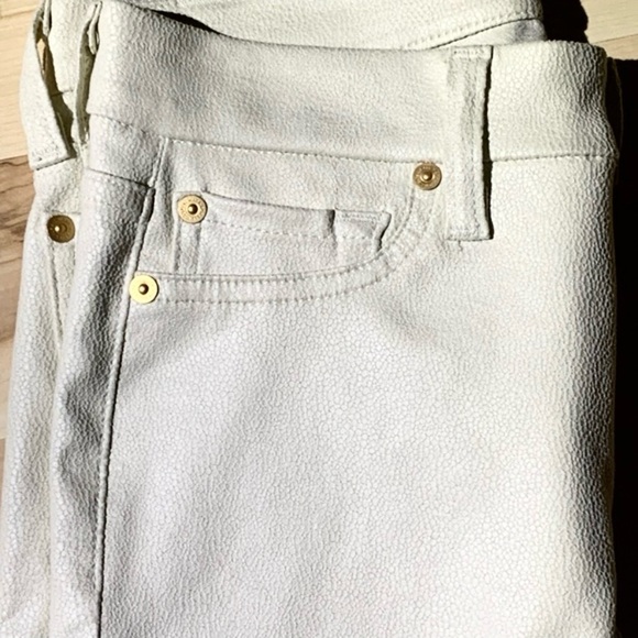 7 FOR ALL MANKIND SKINNY CREAM FAUX SUEDE PANTS SIZE 26 - Picture 10 of 15